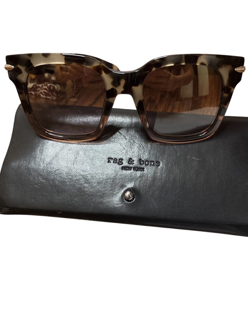Rag & Bone Sunglasses Tortoiseshell Pink Mirrored